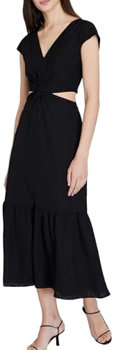 CLUB MONACO Women's Twist Front Cut Out Dress, Black/Noir, 0 : Clothing, Shoes & Jewelry