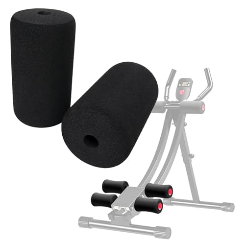 Black Foam Rollers para reemplazo para máquina de curl de piernas, 2 piezas de almohadillas para pie para equipo de gimnasio en casa y tablas de inversión, compatible con tubos de 22-25 mm miniatura 3