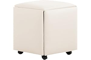 Versatile 5-in-1 Nesting Ottoman Cube: Multifunctional Seating Solution for Modern Living