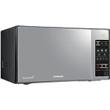 SAMSUNG ME83X/XEC - Microondas sin Grill, 800 W, 23 Litros, 6 Niveles de Potencia, Interior Cerámico para Mayor Facilidad en la Limpieza, Color Acero Espejo/Negro