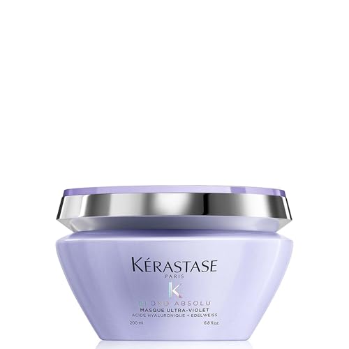 Kérastase Máscara Blond Absolu Masque Ultra-Violet, Cabelos loiros, descoloridos, Hidratação, neutraliza os tons amarelados, Ácido Hialurônico, Flor de Edelweiss, 200 ml
