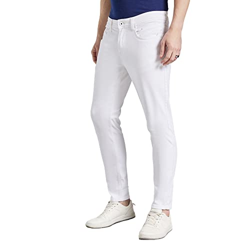 Image of Life by Shoppers Stop Mid Wash Cotton Blend Karrot Fit Men's Jeans