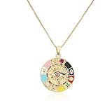 cmoonry 18K Gold Platd Lucky Eye Pendant Necklace For Women CZ Protection Jewelry Female