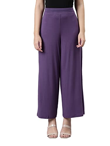 Image of GO COLORS Soft Viscose Knit Palazzo Full Length for Women| Breathable, Mid Rise