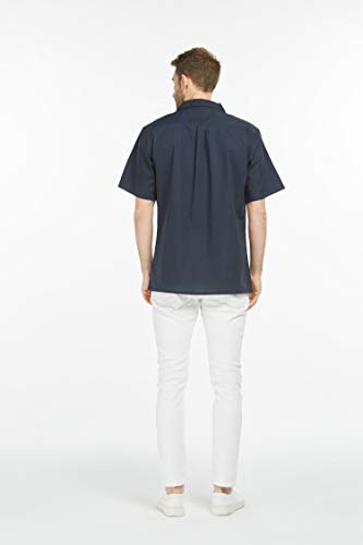 Hawaii Hangover Men's Hawaiian Aloha Premium Cotton Shirt Orchid Paradise in Navy2