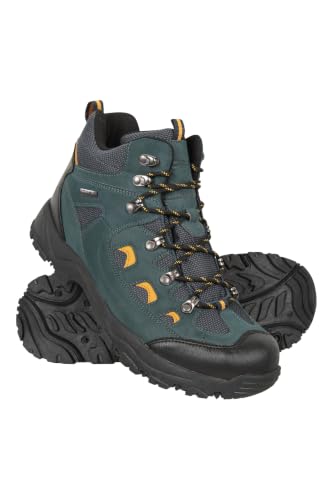 Mountain Warehouse Adventurer Mens Waterproof Boots - IsoDry Shoes with Synthetic Upper Mesh Lining Deep Lugs & EVA Cushioning - Spring Summer Hiking & Outdoors Blue Adult Shoe Size 13