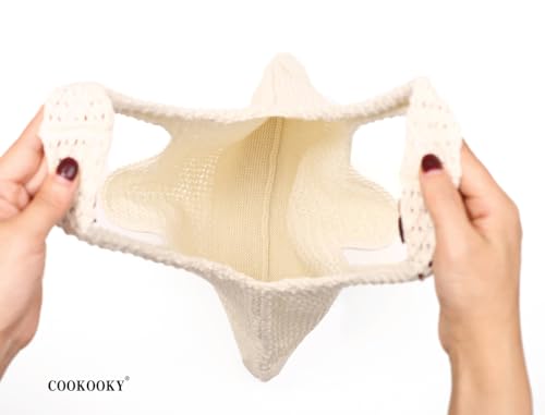 COOKOOKY Crochet Beach Tote bag Summer Beach Bag for Women Aesthetic Mesh Tote Bag Hippie Bag Knit Bag4