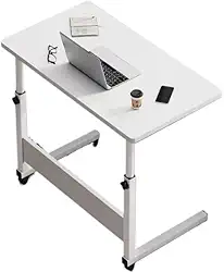 Mesa Ajustável para Computador com Prateleira | Mesa Notebook Portátil com Rodinhas | Escrivaninha Multiuso Altura Regulável(Black(60 * 40CM))
