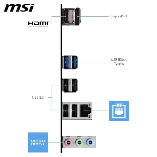 Image of MSI PRO H810M-E Motherboard, mATX - Supports Intel Core Ultra Processors (Series 2), LGA 1851 - DDR5 Memory Boost (6400 MT /s MAX), PCIe 5.0 x16, M.2 Gen4, 2.5G LAN