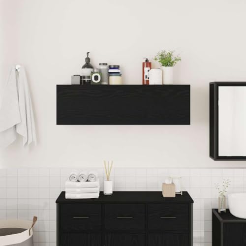 Armario de pared de baño para ganar espacio de almacenamiento negro 3