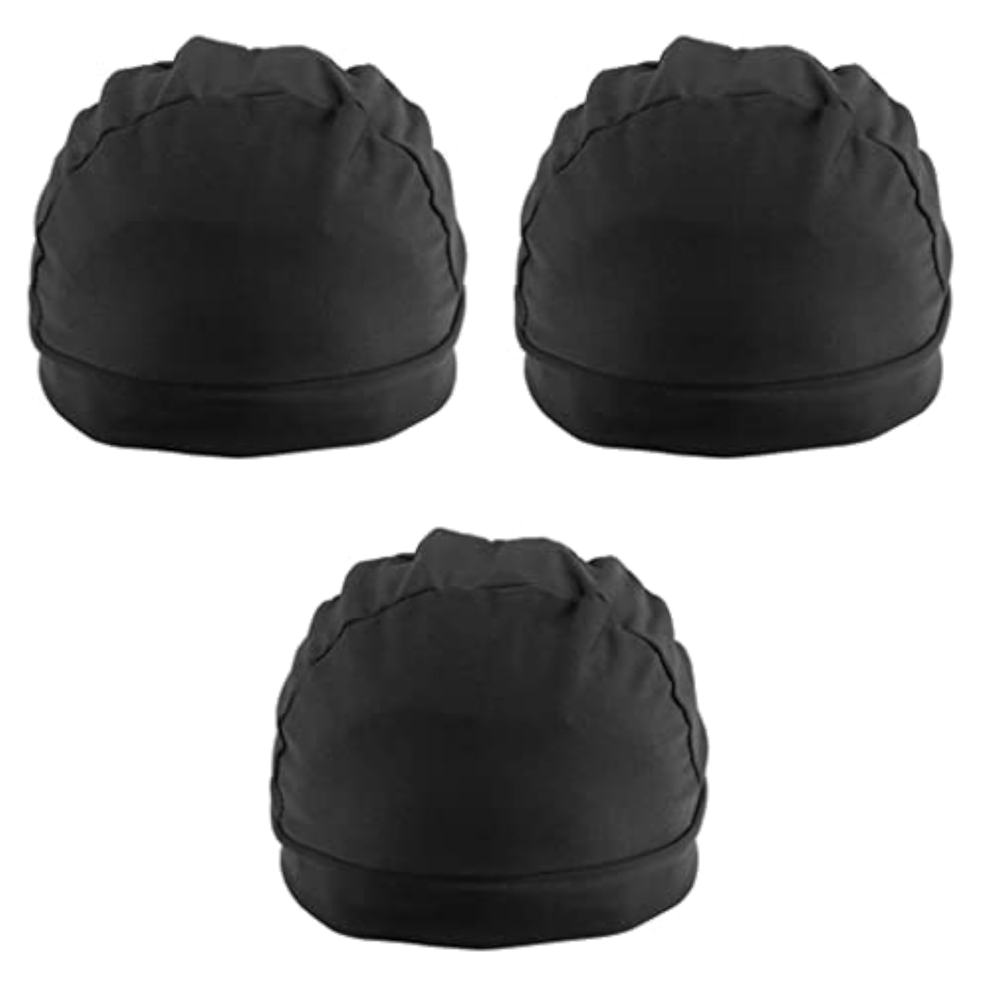 Black Spandex Dome Cap for Making Wigs, 3pcs