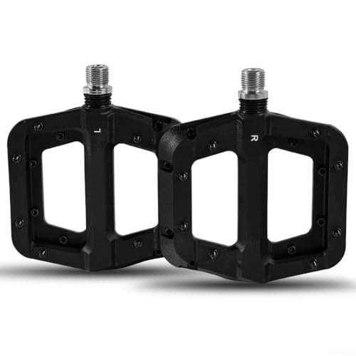 Pedales de bicicleta de nailon ligero con absorción de impactos y tecnología antideslizante (negro)
