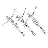 NIYANGLE 3 Stück Teiliges Metall Jesus Corpus Silberfarbenes Kruzifix für DIY Kreuzherstellung Katholische Wanddekoration Religiöse Jesus Figurine für Heim Kapellenkunst