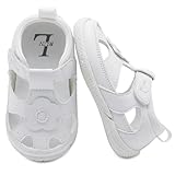 L-RUN Toddler Shoes Wedding Dress Shoes Girl Ballet Flats PU Leather Girls Sandals Toddler First Walkers White 6-6.5 Toddler