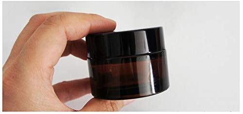 6Pcs 5ml/0.17oz Mini Portable Amber Glass Jars with White Inner Liners and Black Lids Empty Refillable Makeup Storage Container Bottle Cans Dispenser for Lotion Cream Lip Balm2