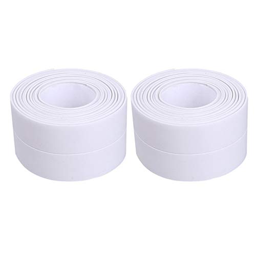 Preisvergleich Produktbild Zhongtou 2 Stück Dichtband Selbstklebend Wasserdichtes Klebeband Weiß Selbstklebende Dichtungsstreifen für Badezimmer Küche Toilette Wandecke Wanne