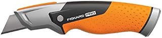 Fiskars Uniwersalny nóż ze stałym ostrzem, Długość 18,2 cm, Stal nierdzewna/ tworzywo, Czarny/ pomarańczowy, CarbonMax, 1027222