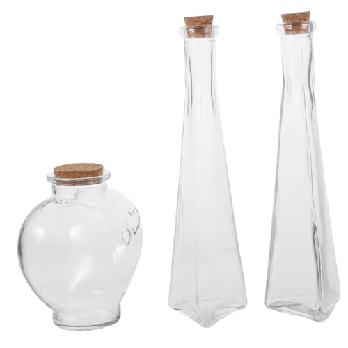 IMIKEYA 3Piezas Ceremonia de Arena de Vidrio Forma y Prismática de Decoración de Bodas y DIY Transparentes Mensajes