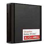 Staples 702874 3-Inch 3-Ring Better Binder Black (15126-Cc)