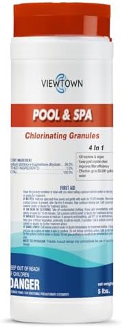 5LBs Chlorinating Granules for Pools, Spas & Hot Tubs - Kills Bacteria & Algae, Fast-Dissolving Formula