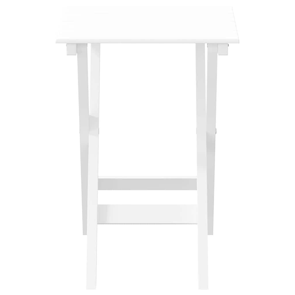 Tavolino pieghevole in legno massiccio di pioppo, bianco, per giardino, terrazza, balcone e interni, resistente alle intemperie, salvaspazio, stabile, facile da pulire, versatile, ideale per