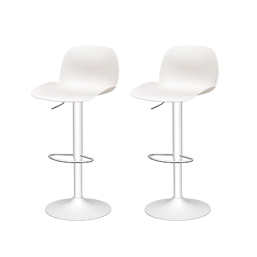 Lagoon 7216 Köln Height Adjustable Bar Stool W/O Cushion - 2 Pcs Per/Set (White)