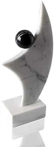 Miniatura 2 de Sailing Sculpture Vela in Marmo Bianco Sfera Nero Portoro Italian Marble Art Made in Italy H.28cm