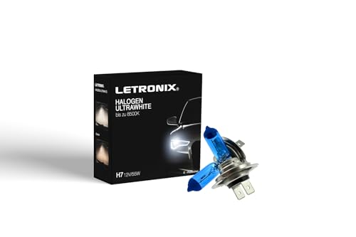 letronix Halogen Auto Lampen H7 12V 8500K Kalt Weiß Xenon Optik Gas Ultra White Look Birnen Lampe Abblendlicht Nebelscheinwerfer Fernlicht Kurvenlicht Zulassung E-Prüfzeichen (LED Optik) (H7 55W) letronix Halogen Auto Lampen H7 12V 8500K Kalt Weiß Xenon Optik Gas Ultra White Look Birnen Lampe Abblendlicht Nebelscheinwerfer Fernlicht Kurvenlicht Zulassung E-Prüfzeichen (LED Optik) (H7 55W)