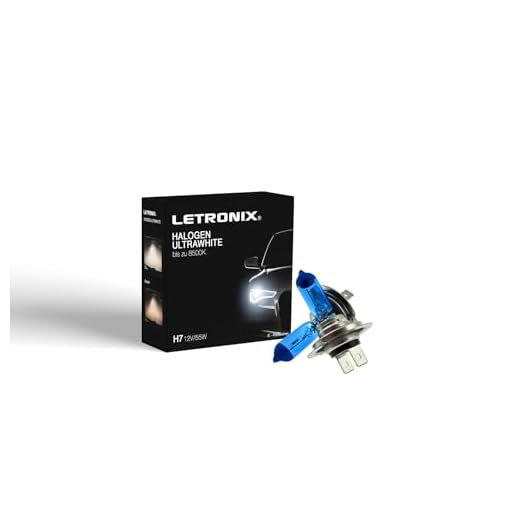 Letronix Halogenbillampor, 12 V, 8 500 K, kallvit xenon-optik, gas, ultravit-look, glödlampa för halvljus, dimljus, helljus, kurvljus, E-godkännande (LED-optik)