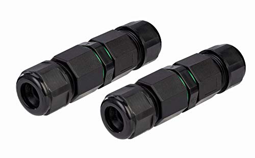 Außenkabelanschluss - 2er-Pack IP68 3-poliger wasserdichter Anschlusskasten-Anschluss Außenhülsenkupplung (XY17 (3P) Cover