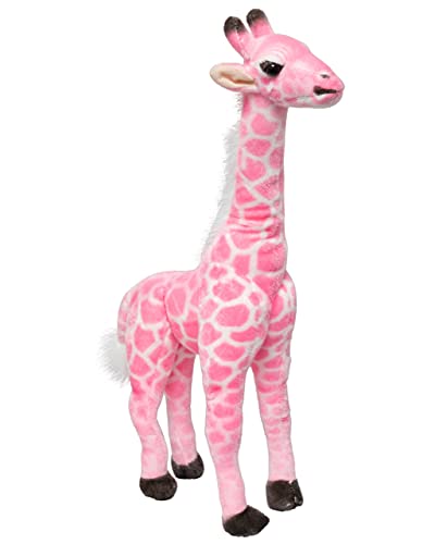 Edgewood Toys 18â Tall Pink Giraffe Stuffed Animal â Soft Giraffe Plush with Bendable Legs for Sitting & Standing â Realistic, Cute, & Soft â Fun Toy Or Gift for Giraffe Lovers â Boys & Girls Ages 3+