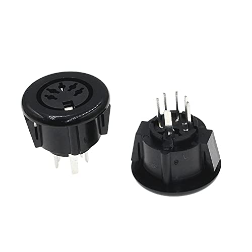 100pcs Black DS-5-07A Round Five-pin S-Video Connector Round 5-pin Socket 5P 5-pin DIN Socket Holder