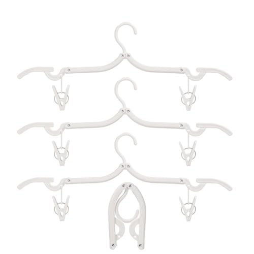 Perchas plegables – Perchas portátiles con clips | Organizador de armario antideslizante para secado de ropa para dormitorio diario, apartamento, hogar, dormitorio, camping, vacaciones, avión