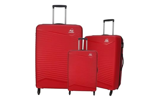 American Tourister Kamiliant Set of 3 Small - 55 Cm, Medium - 68 Cm & Large - 79 Cm Polypropylene Hard 4 Wheeler Spinner Trolley Bag Luggage Trolley (RED)