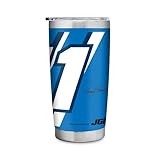 Rico Industries NASCAR Racing Denny Hamlin Number and Signature Design 20oz Stainless Steel Tumbler with Lid - Great For Coffee, Tea, Water or Cocktails