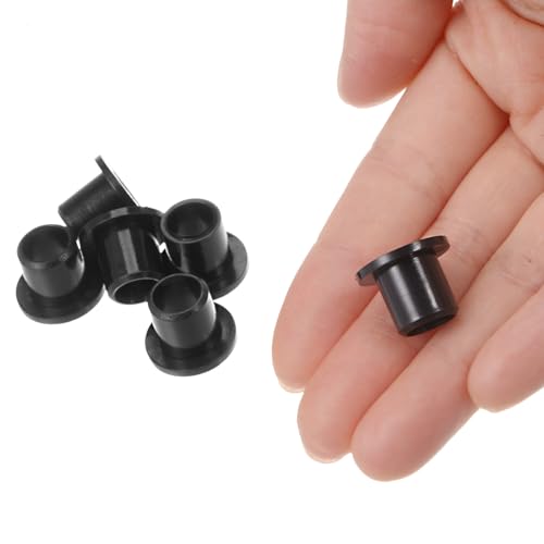 Kozelo 12 Stück Nylon-Flanschbuchsen [8mm Bohrung x 10,6mm Außendurchmesser x 12mm Länge] Nylon-Kunststoffbuchsen für Welle, schwarz