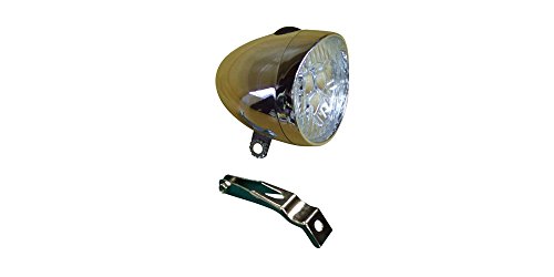 【シルバー】【キャリパー取付けタイプ】【一歩上をいく新型3LEDチップ】 【小型プラスチック製】【明るさ2倍!!】ビーチクルーザー砲弾型ライトバレットLEDライト電池付属fivecard-bikeファイブカードビーチクルーザー自転車ライト