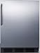 Summit Appliance FF7BKSSTBADA ADA Compliant Commercial All-Refrigerator for Freestanding General Purpose Use with Auto Defrost, Stainless Steel Wrapped Door, Towel Bar Handle and Black Cabinet
