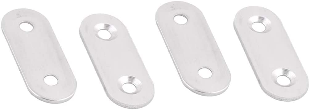 Pack De 4 Placas De Fijación Metálicas Planas - 40x16x2 Mm - 2 Agujeros - Reparación Y Refuerzo - Uxcell