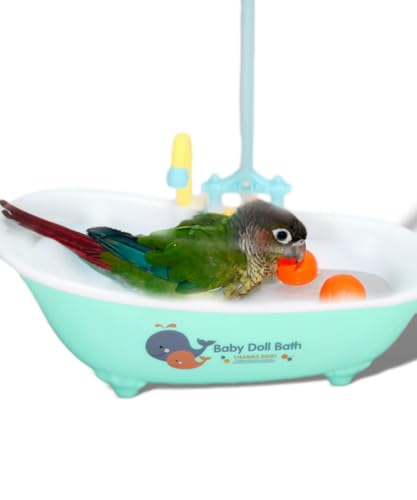 Image of Parrot Multifunctional Cute Electric Automatic Bathtub with Faucet, Bird Shower Bath Accessories, Swimming Pool Toy