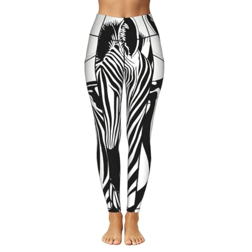 Pantalones de yoga holgados estampado cebra longitud completa 2