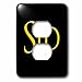 3dRose Sid common baby boy name in the USA. Yellow on black... - Light Switch Covers (lsp-377024-6)