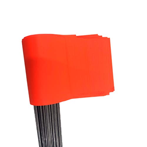 Bandeiras de marcação Swanson Tool Co FOR15100 6,3 cm x 8,5 cm com hastes de arame de 38 cm, laranja