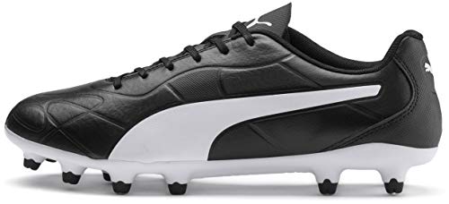 PUMA PUMA Men's Monarch Firm Ground Sneaker, Black White, 9.5 M US