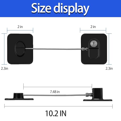 Image of Refrigerator Fridge Freezer Door Lock with Password, Child Proof Door Lock for Kitchen Refrigerator, Cabinets and Drawers, Closets, Windows (Pack of 2 Key Lock)