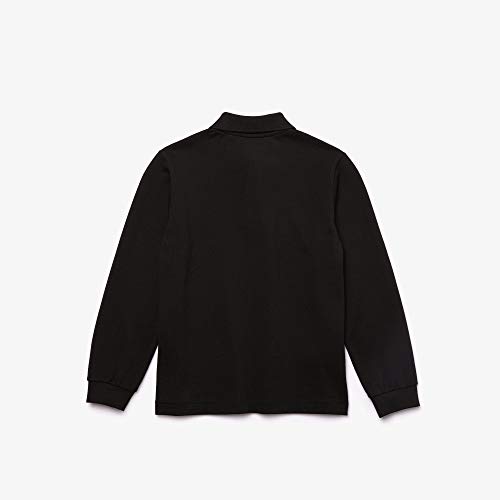 Camisa polo piqué de algodão stretch slim, Lacoste, Meninos, Preto, 14