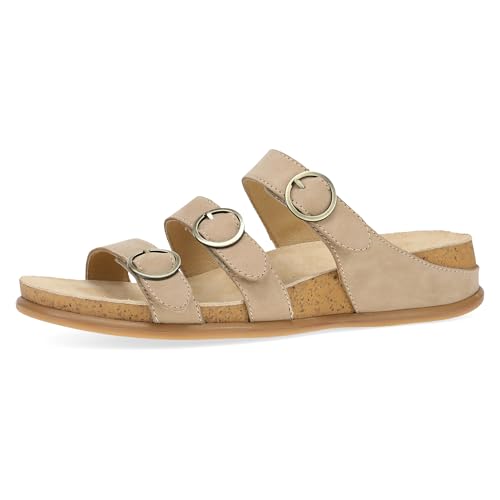 Dansko Campbell Slip-On Wedge Sandal for Women -Low Profile Wedge with Arch Support, Adjustable Fit for Walking Comfort