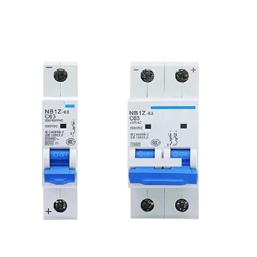 Disjoncteur MCB NB1Z-63 bipolaire protégeant les équipements sensibles en DC 220V 10A