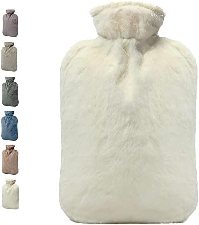 BICAREE Hot Water Bottle with Cover, 2L PVC Hot Water Bag for Neck, Shoulder Pain and Hand Feet Warmer, Menstrual Cramps, Hot Compress and Cold Therapy(Blue Ashes)