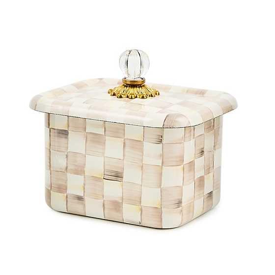 Amazon.com: MACKENZIE-CHILDS Enamel Recipe Box, Brown-and-White